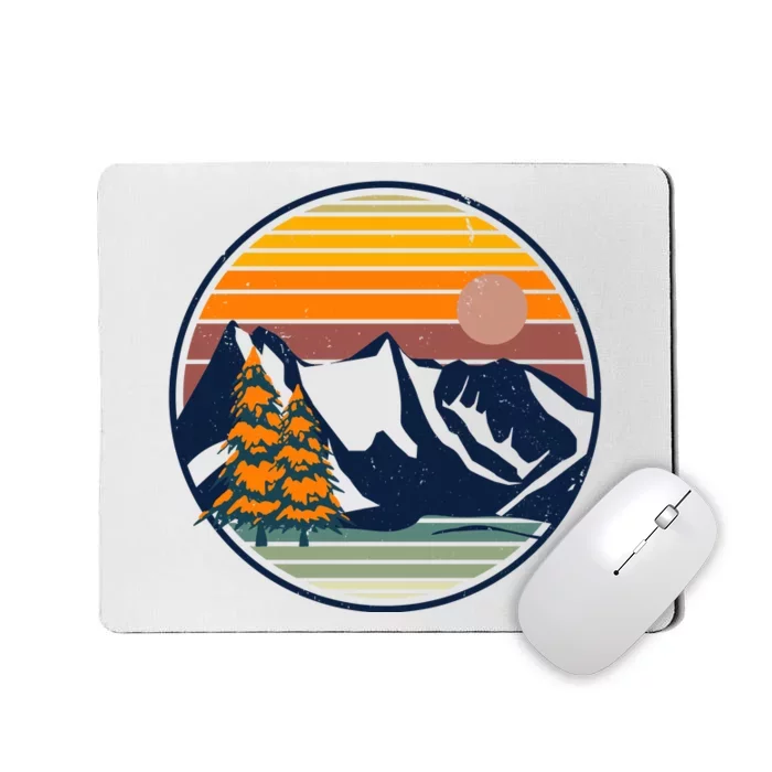 Retro Mountain Sunset Nature Mousepad