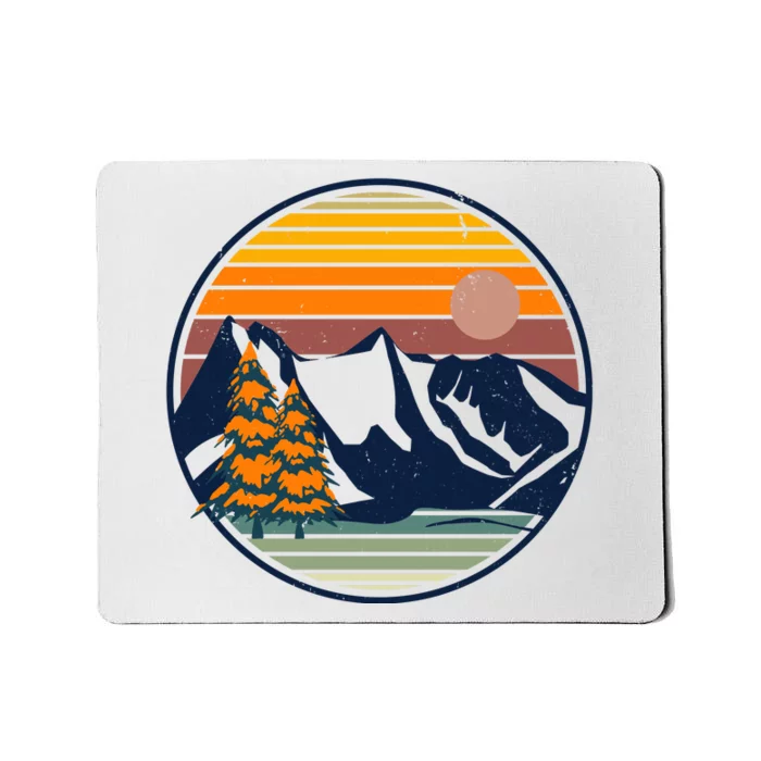 Retro Mountain Sunset Nature Mousepad