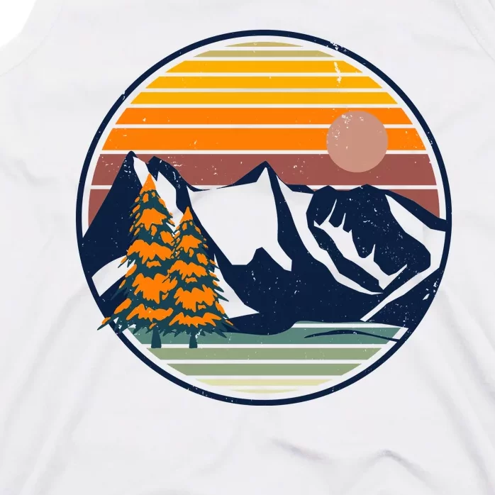 Retro Mountain Sunset Nature Tank Top