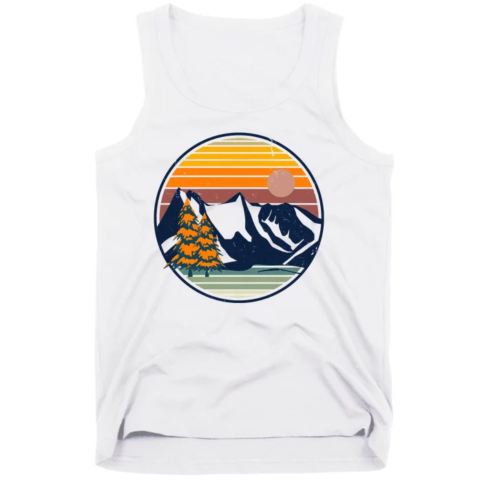 Retro Mountain Sunset Nature Tank Top