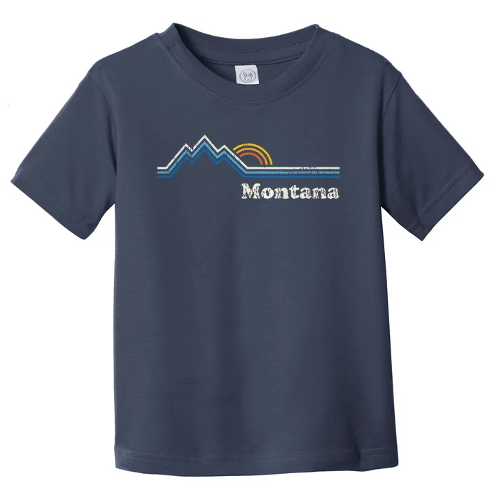 Retro Montana T Vintage Sunrise Mountains Design Toddler T-Shirt