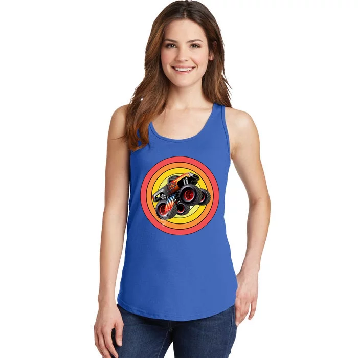 Retro Monster Truck Show Gift Vintage Monster Trucks Gift Ladies Essential Tank