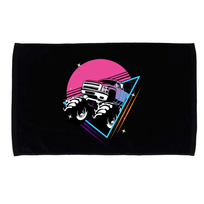 Retro Monster Truck Show Cute Gift Vintage Monster Trucks Gift Microfiber Hand Towel