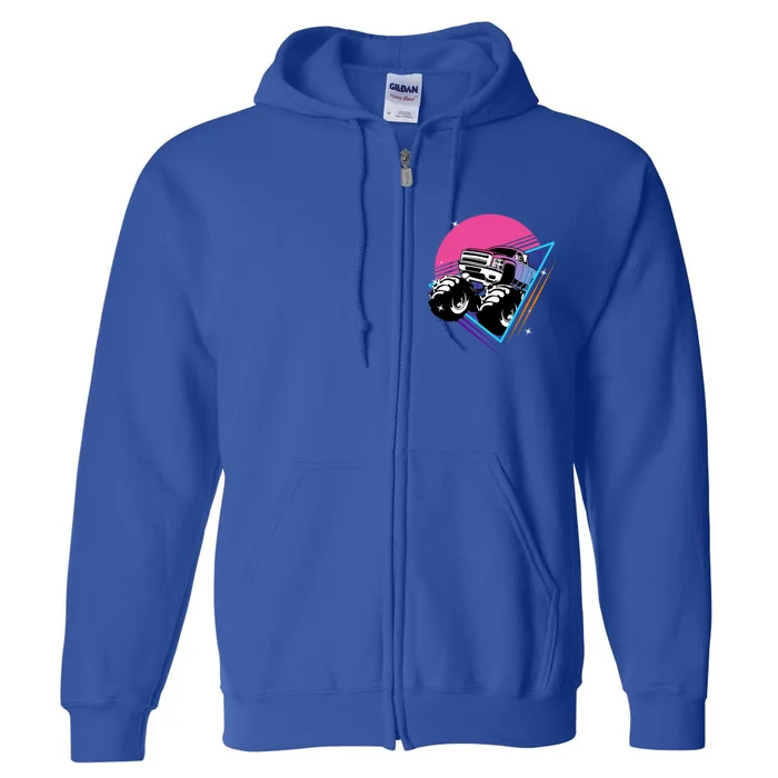 Retro Monster Truck Show Cute Gift Vintage Monster Trucks Gift Full Zip Hoodie