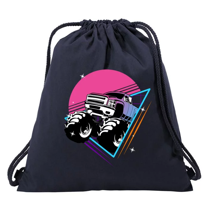 Retro Monster Truck Show Cute Gift Vintage Monster Trucks Gift Drawstring Bag