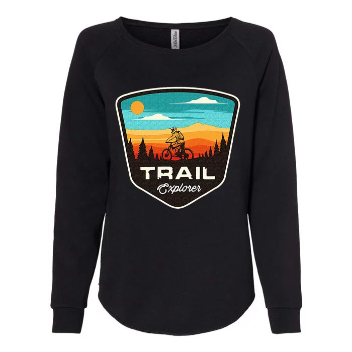 Retro MTB Trail Mountain Bike Biking Cycling Enthusiast Idea Womens California Wash Sweatshirt