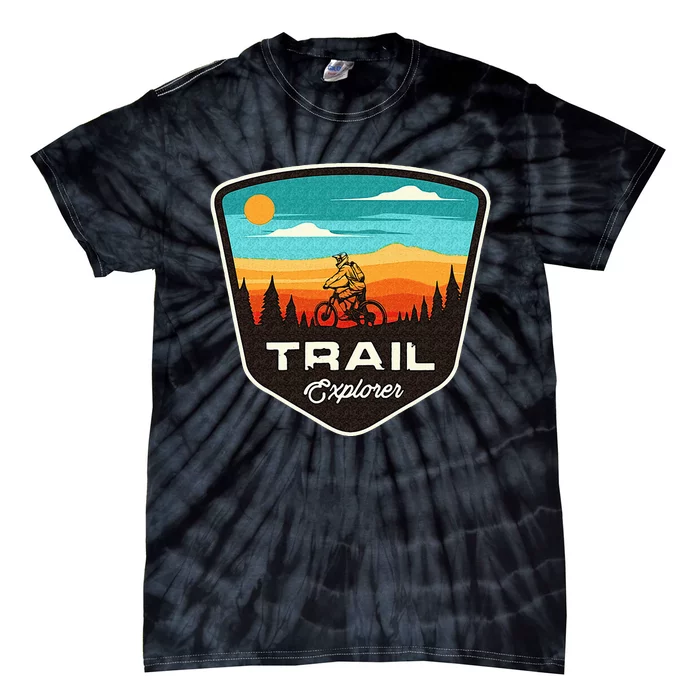 Retro MTB Trail Mountain Bike Biking Cycling Enthusiast Idea Tie-Dye T-Shirt