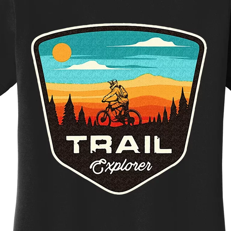 Retro MTB Trail Mountain Bike Biking Cycling Enthusiast Idea Women's T-Shirt