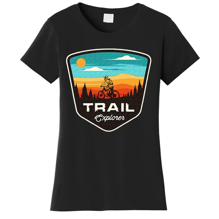 Retro MTB Trail Mountain Bike Biking Cycling Enthusiast Idea Women's T-Shirt