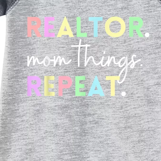 Realtor Mom Things Repeat For Mothers Selling Real Estate Infant Baby Jersey Bodysuit