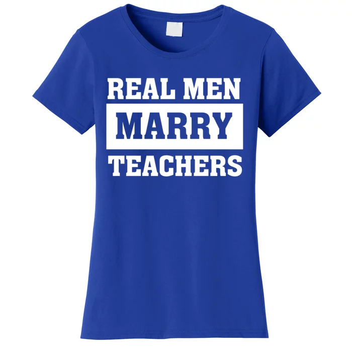 Real Marry Teachers Gift Proud Husband Of Wife Spouse Cool Gift Women's T-Shirt