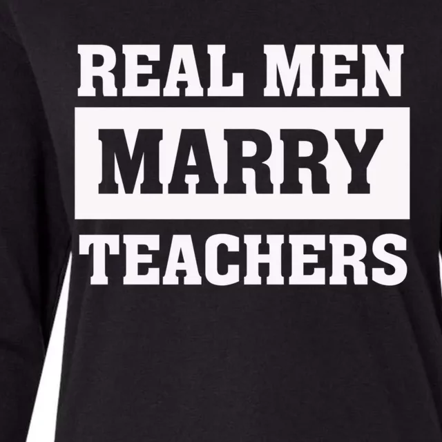 Real Marry Teachers Cool Gift Proud Husband Of Wife Spouse Gift Womens Cotton Relaxed Long Sleeve T-Shirt