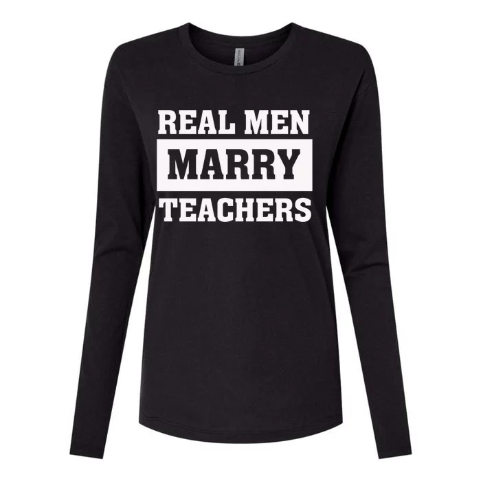 Real Marry Teachers Cool Gift Proud Husband Of Wife Spouse Gift Womens Cotton Relaxed Long Sleeve T-Shirt