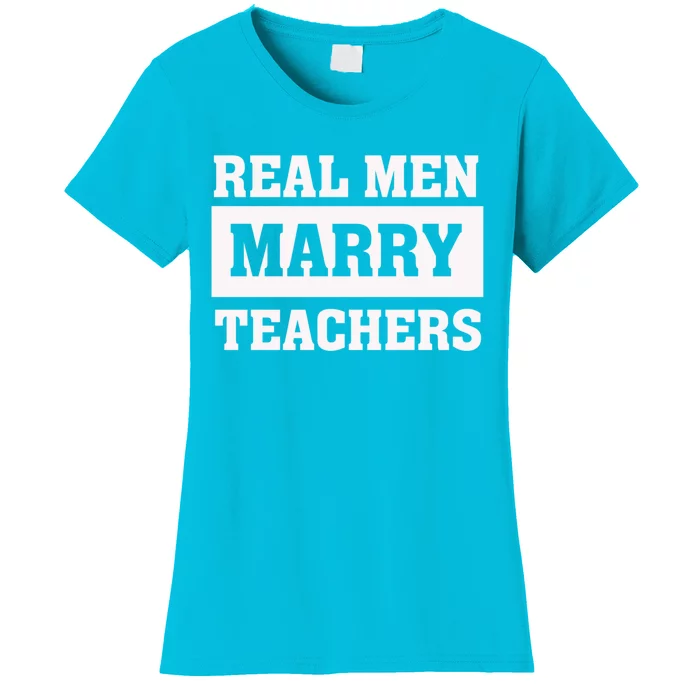 Real Marry Teachers Cool Gift Proud Husband Of Wife Spouse Gift Women's T-Shirt