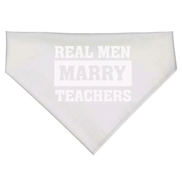 Real Marry Teachers Cool Gift Proud Husband Of Wife Spouse Gift USA-Made Doggie Bandana