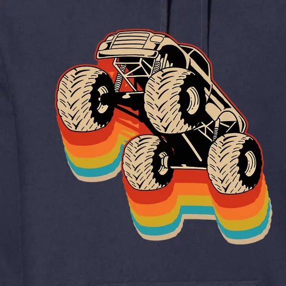 Retro Monster Truck Big Style Truck Premium Hoodie