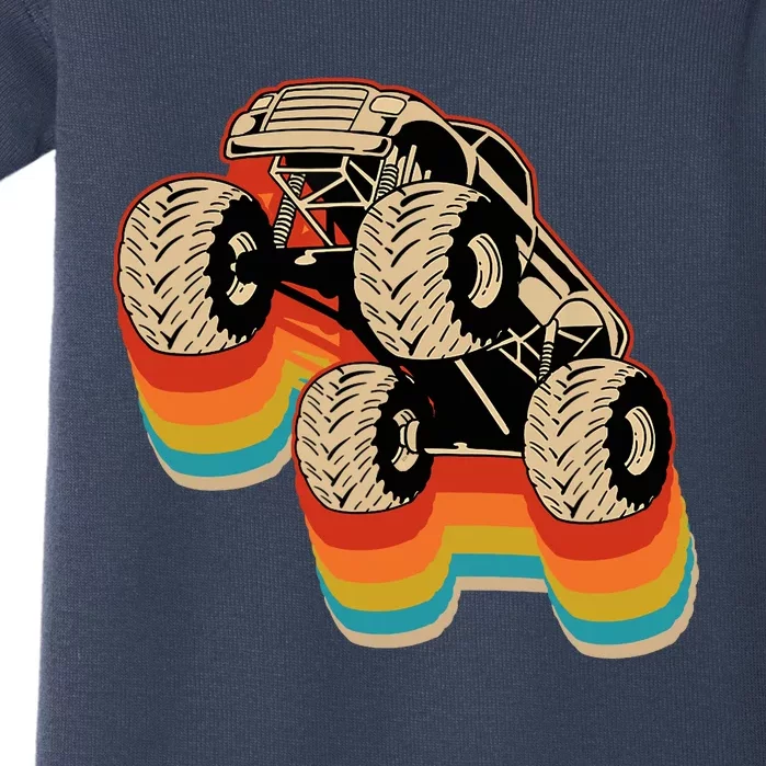 Retro Monster Truck Big Style Truck Baby Bodysuit