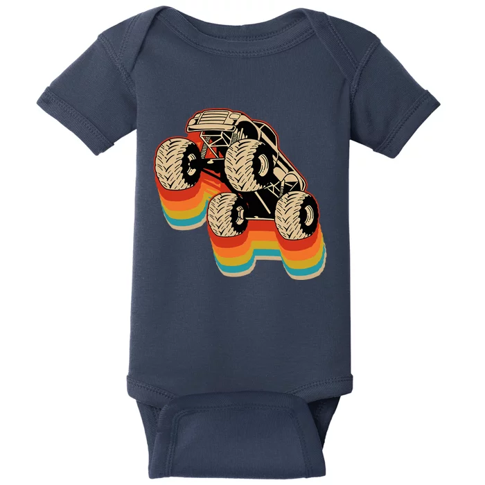 Retro Monster Truck Big Style Truck Baby Bodysuit