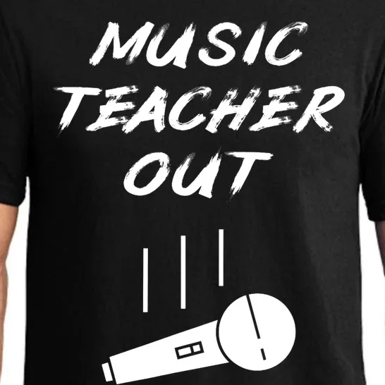 Retired Music Teacher Out Retirement Mic Drop End Of Year Pajama Set