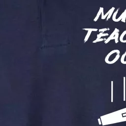 Retired Music Teacher Out Retirement Mic Drop End Of Year Softstyle Adult Sport Polo