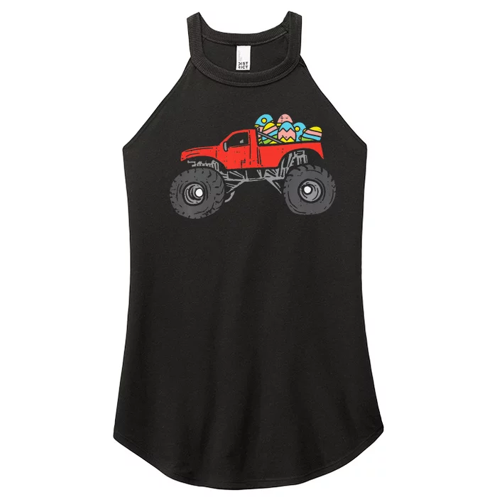 Red Monster Truck Eggs Easter Egg Hunting Women’s Perfect Tri Rocker Tank