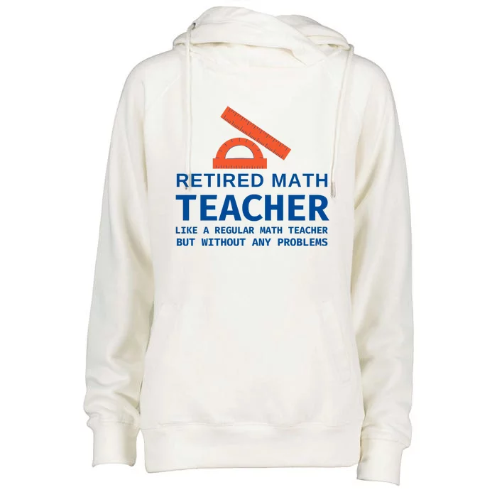 Retired Math Teacher Funny Retirement Gift Problems Womens Funnel Neck Pullover Hood