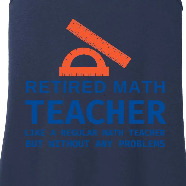 Retired Math Teacher Funny Retirement Gift Problems Ladies Essential Tank