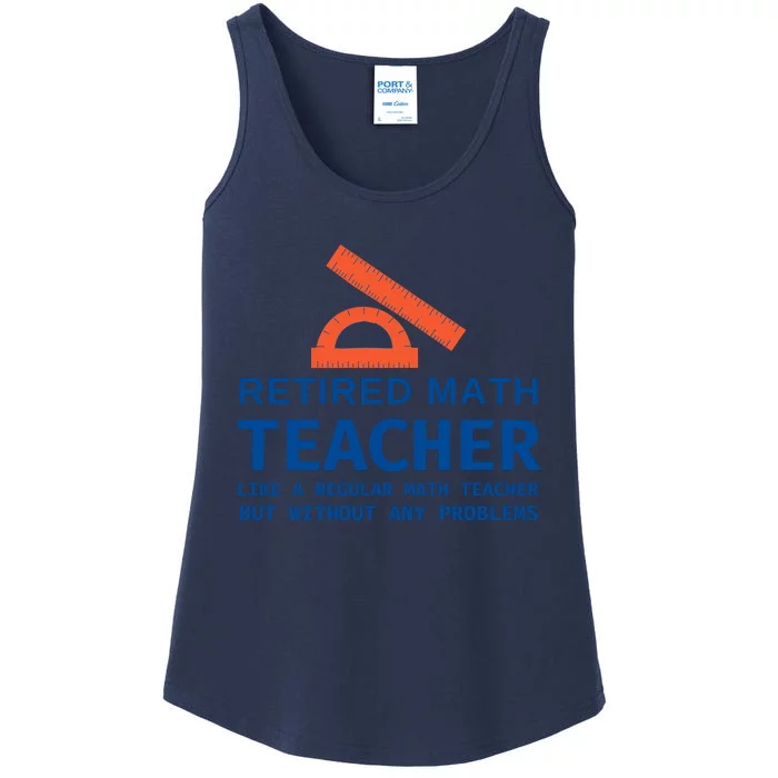 Retired Math Teacher Funny Retirement Gift Problems Ladies Essential Tank