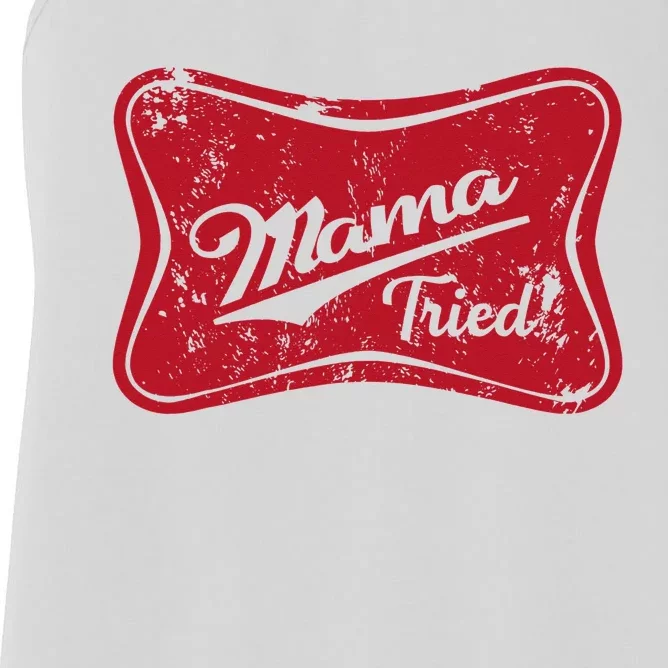 Retro Mama Tried Beer Mama Western Country Mom Drinking Gift Women's Racerback Tank