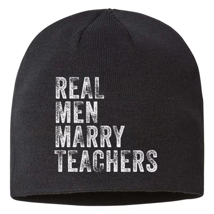 Real Marry Teachers Future Husband Wife Engagement Funny 8 1/2in Sustainable Knit Beanie