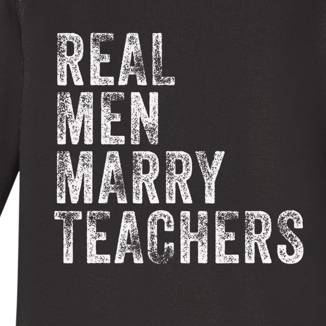 Real Marry Teachers Future Husband Wife Engagement Funny Baby Long Sleeve Bodysuit