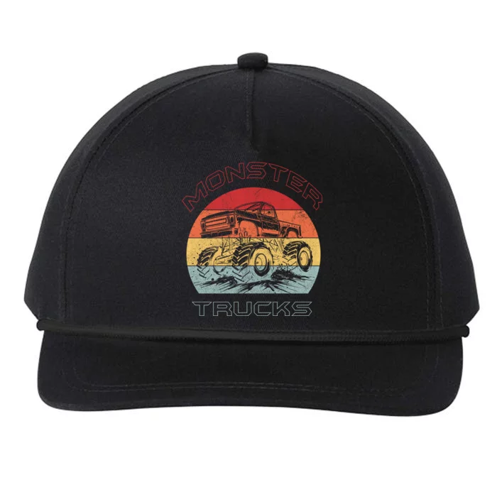 Retro Monster Trucks Gift Snapback Five-Panel Rope Hat