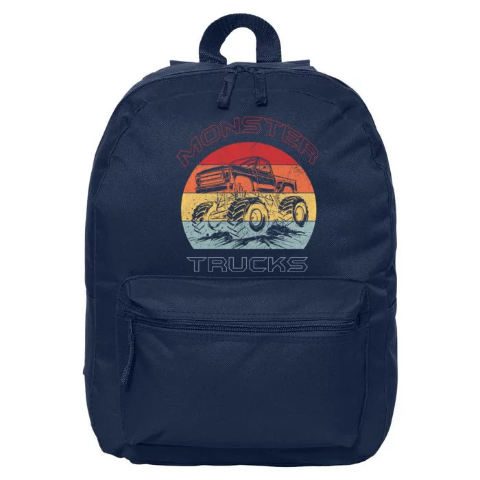 Retro Monster Trucks Gift 16 in Basic Backpack