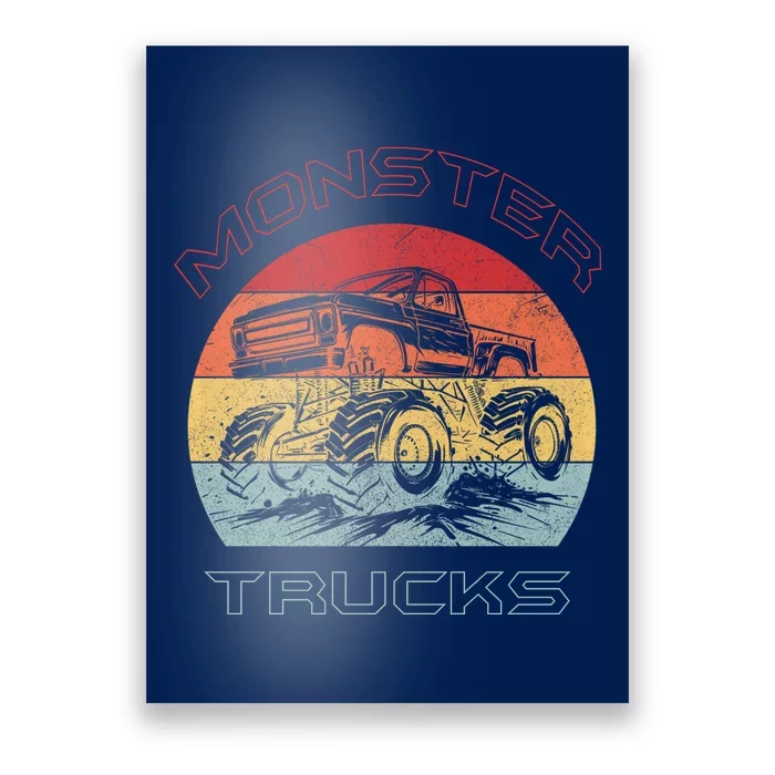 Retro Monster Trucks Gift Poster