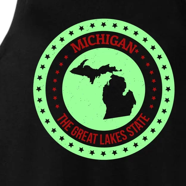 Retro Michigan The Great Lake State Logo Ladies Tri-Blend Wicking Tank