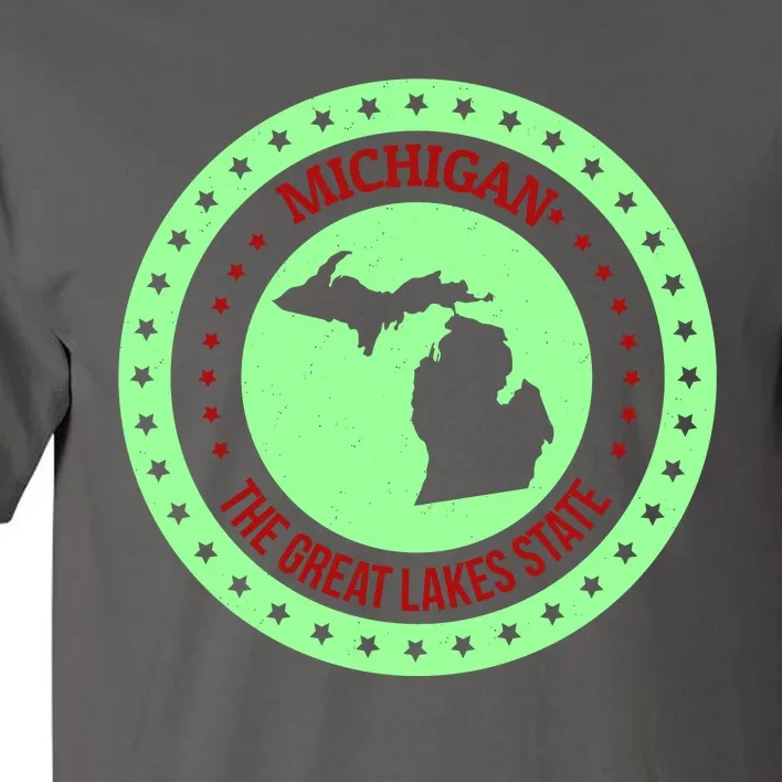 Retro Michigan The Great Lake State Logo Tall T-Shirt