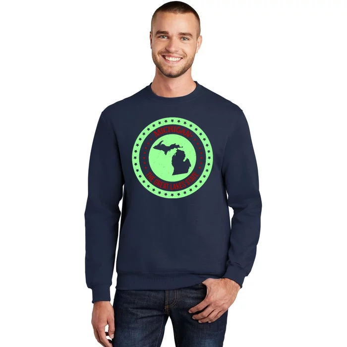 Retro Michigan The Great Lake State Logo Sweatshirt