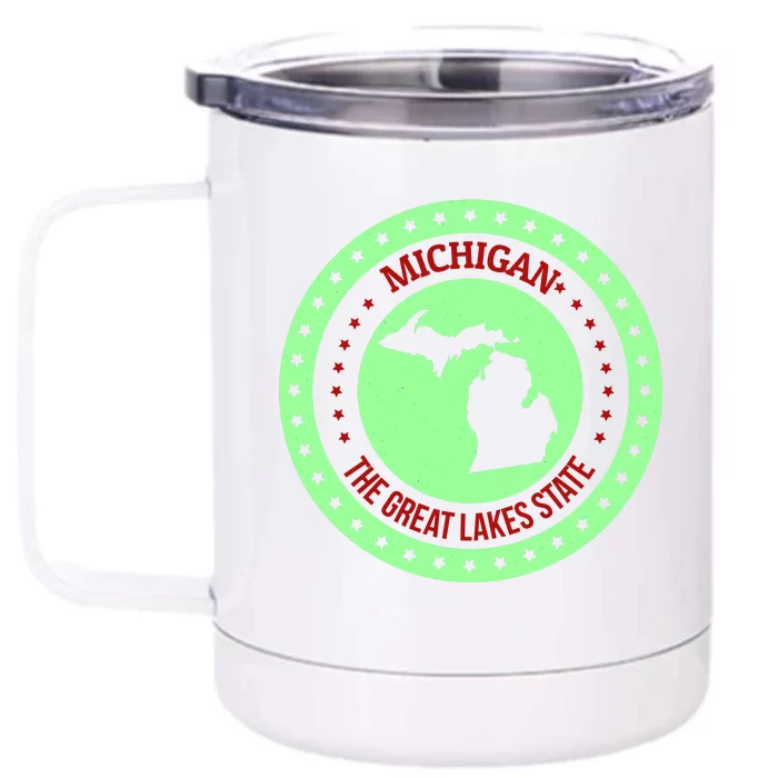 Retro Michigan The Great Lake State Logo Front & Back 12oz Stainless Steel Tumbler Cup