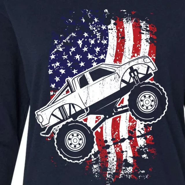 Roar Monster Truck Car Crusher Gift Design Idea Womens Cotton Relaxed Long Sleeve T-Shirt