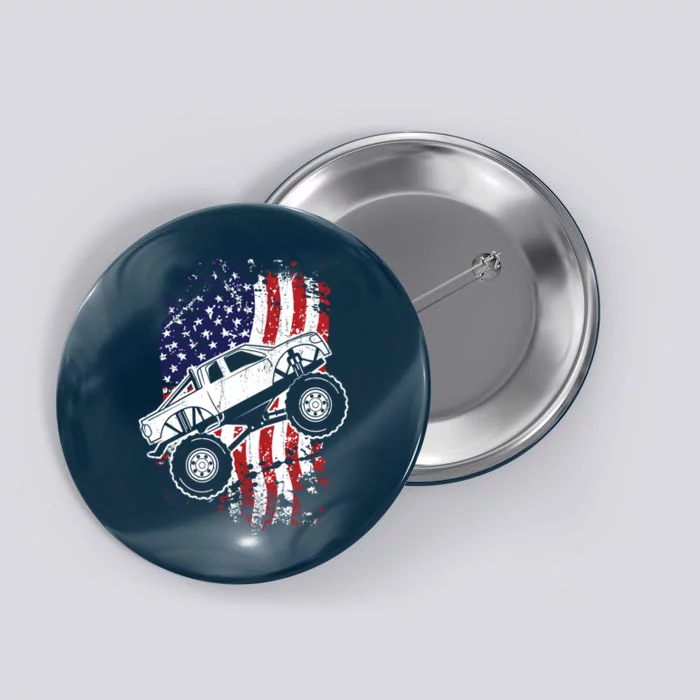 Roar Monster Truck Car Crusher Gift Design Idea Button