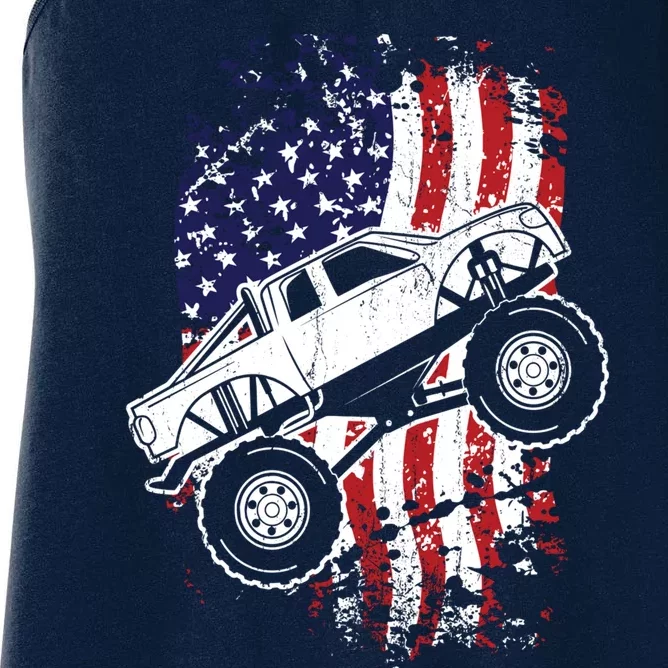 Roar Monster Truck Car Crusher Gift Design Idea Women's Racerback Tank