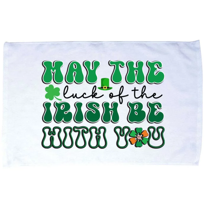 Retro May The Luck Of The Irish Be With You Funny St. Patricks Day Microfiber Hand Towel