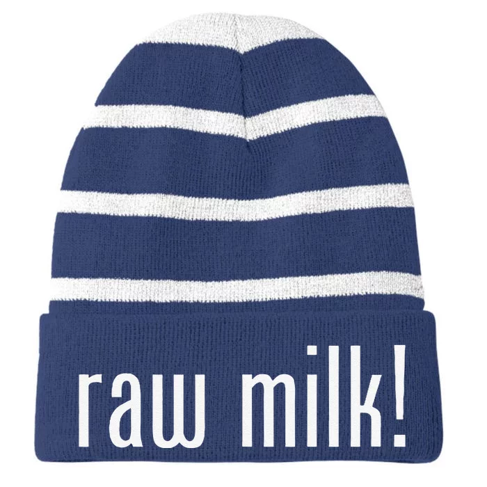 Raw Milk Traditional Dairy Advocate Striped Beanie with Solid Band