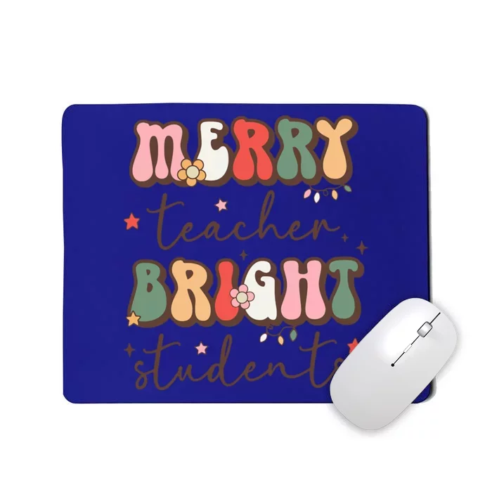 Retro Merry Teacher Bright Students Funny Christmas Teacher Gift Mousepad