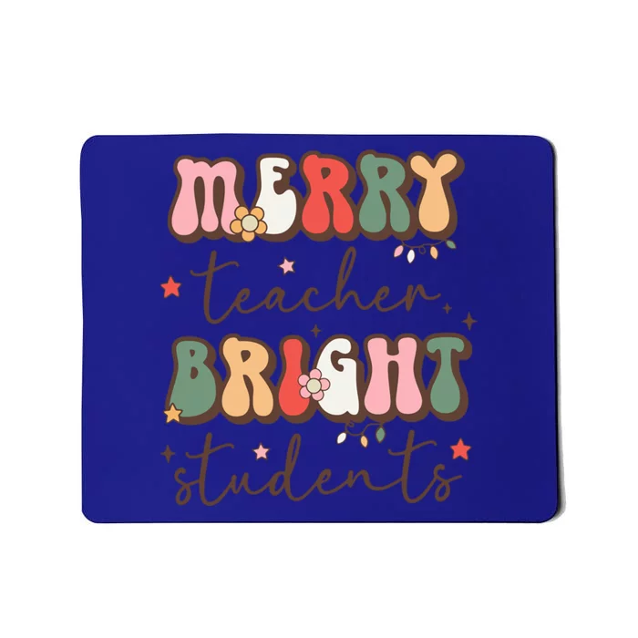 Retro Merry Teacher Bright Students Funny Christmas Teacher Gift Mousepad