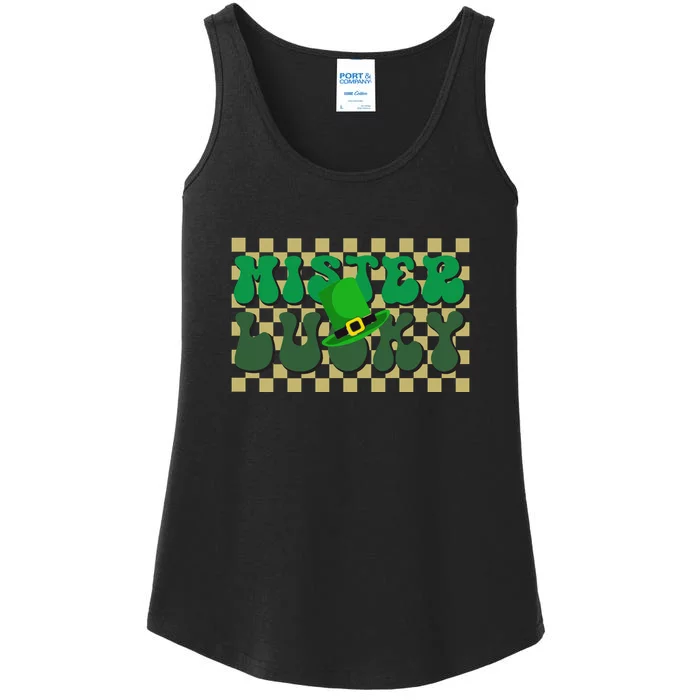 Retro Mister Lucky Suspenders St Patricks Day Boys Kids Toddlers Ladies Essential Tank