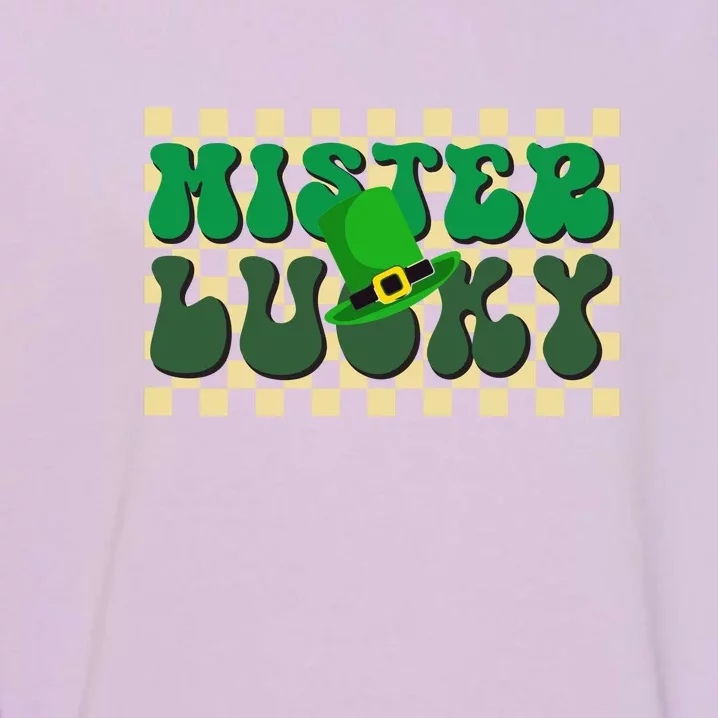 Retro Mister Lucky Suspenders St Patricks Day Boys Kids Toddlers Garment-Dyed Sweatshirt