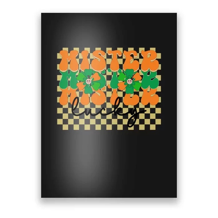 Groovy Mister Lucky Suspenders St Patricks Day Boys Kids Poster