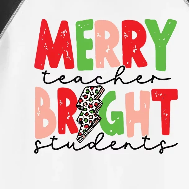 Retro Merry Teacher Bright Students Funny Christmas Teacher Toddler Fine Jersey T-Shirt