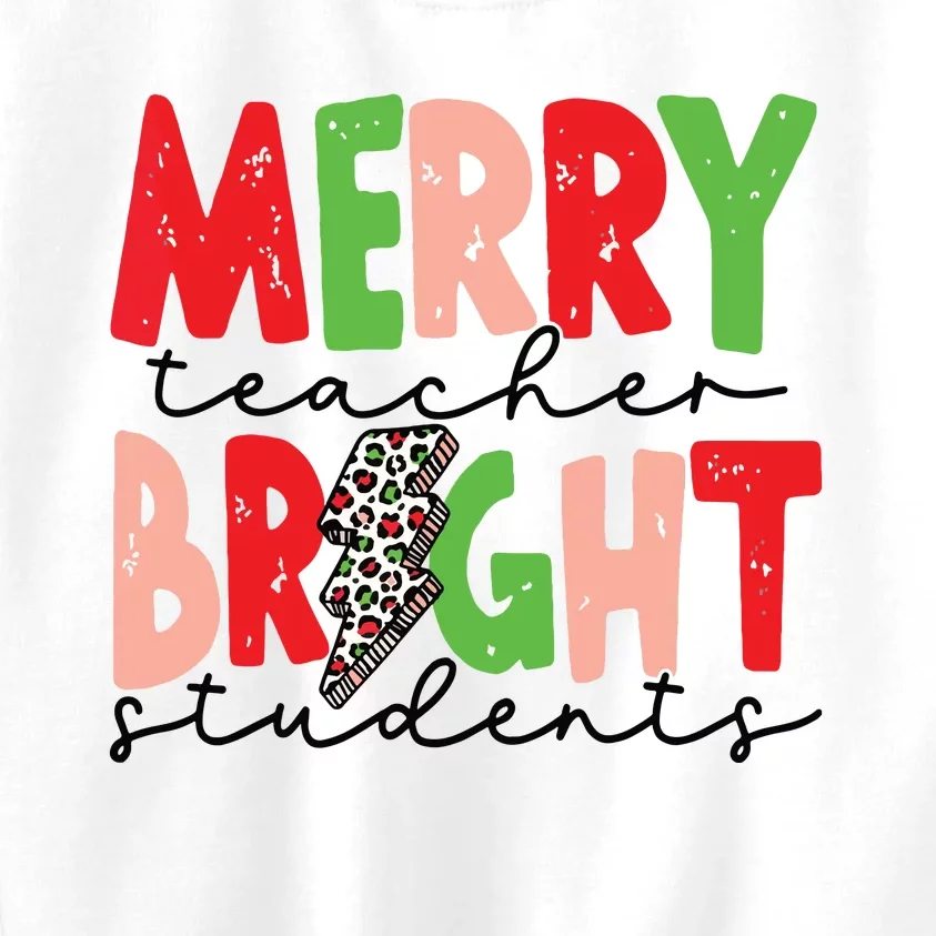 Retro Merry Teacher Bright Students Funny Christmas Teacher Kids Sweatshirt